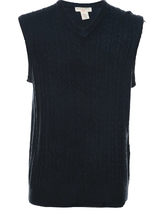 Dockers Cable Knit Sweater Vest - M Hooded Caped Shawl Collar