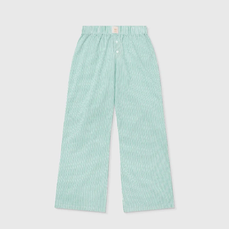 Striped Boxer Pants - Green Chic Faux Leather Pants