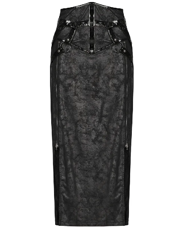 Punk Rave Daily Life Apocalptic Cyberpunk Strapping Skirt denim skirt classic