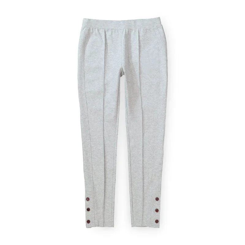 Button Cuff Ponte Pant Soft Sweatpants Style