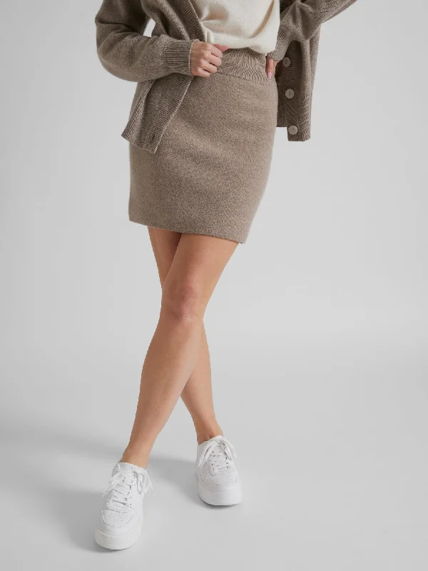 Cashmere skirt "Olava" - toast wool skirt breathable