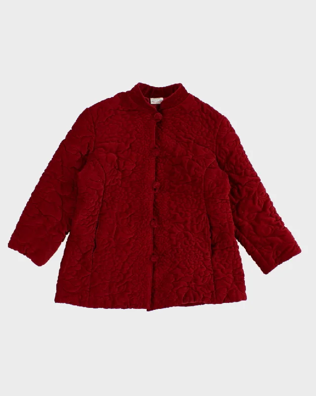 Vintage Woman's Burgundy quilted Jacket - M Jersey Jacket Tulle Jacket Batik Jacket Vintage Woman's Burgundy quilted Jacket - M Jersey Jacket Tulle Jacket Batik Jacket