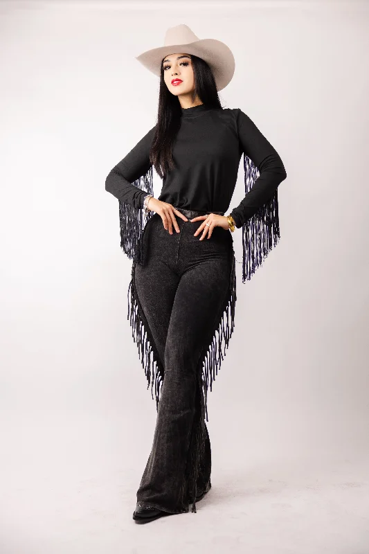 Fringe Detailed Pants Modern Skinny Pants