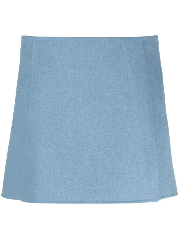 PAROSH wool mini skirt zip skirt side