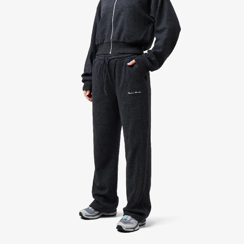 Soft Knit Wide Leg Pant I Charcoal Relaxed Casual Leggings