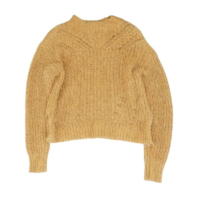 Bronze Solid Mockneck Sweater Open Front Closed Front Wrap Front