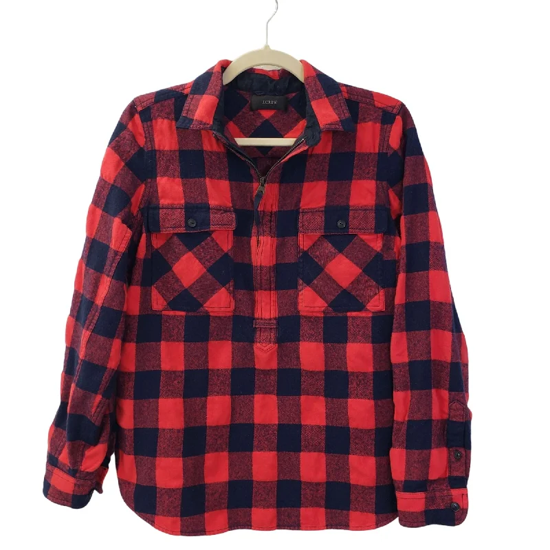 J. Crew Wool Blend Buffalo Check Shirt Jacket Size Medium (est) Fleece Fabric Down Fabric Feather Fabric J. Crew Wool Blend Buffalo Check Shirt Jacket Size Medium (est) Fleece Fabric Down Fabric Feather Fabric