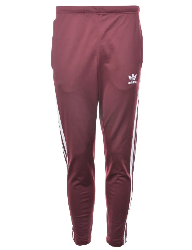 Adidas Plum & White Track Pants - W30 L30 Formal Linen Trousers