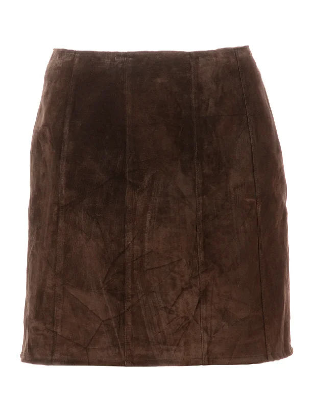 Label Robyn Mini Suede Skirt tiered skirt playful