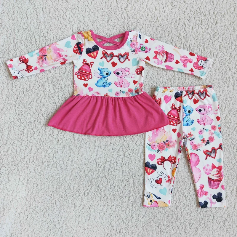 Promotion Baby Girl Long Sleeves Valentine's Cartoon Pants Outfit Fashionable Tapered Leg Pants Promotion Baby Girl Long Sleeves Valentine's Cartoon Pants Outfit Fashionable Tapered Leg Pants