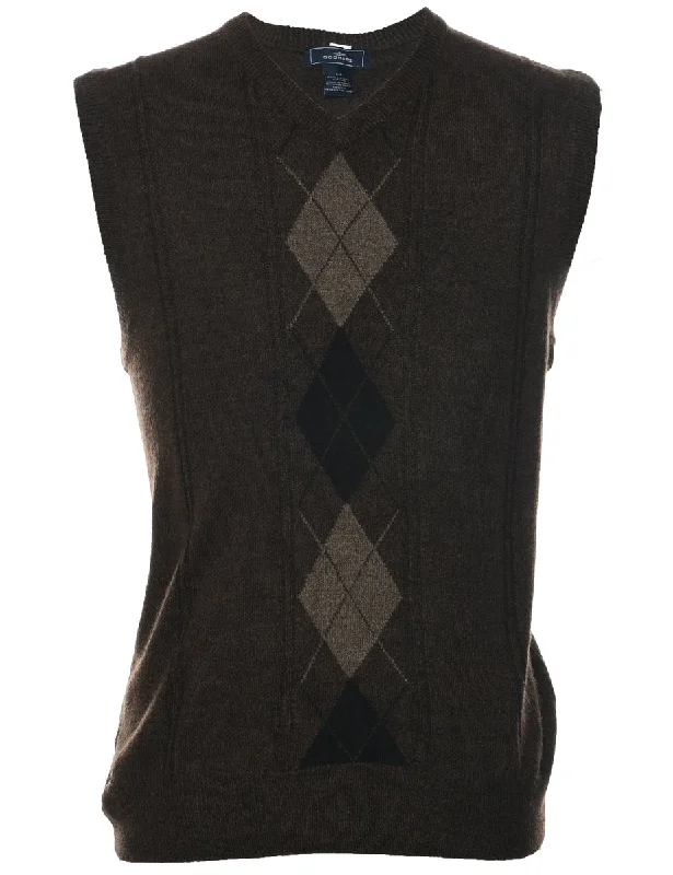 Dockers Argyle Sweater Vest - S Collared Crew Neck Turtle Neck