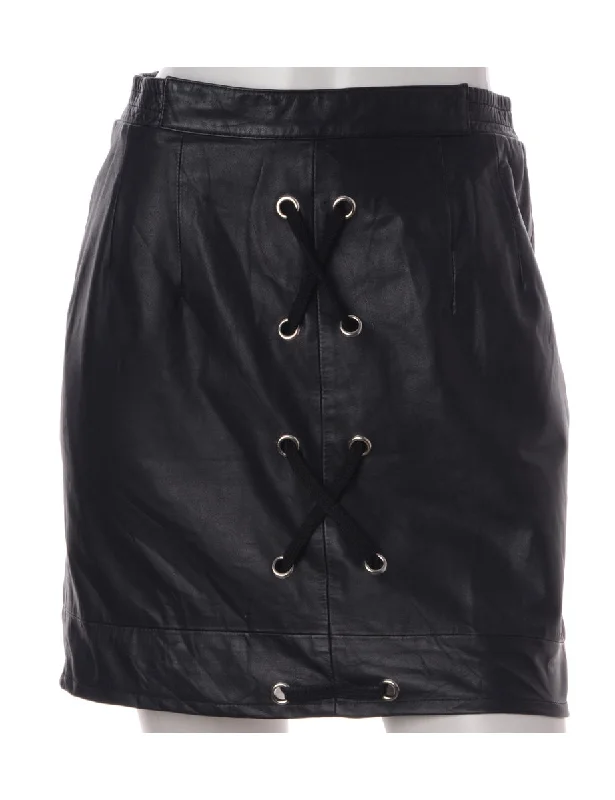 Label Scarlet Lace Up Leather Skirt boho skirt vibe