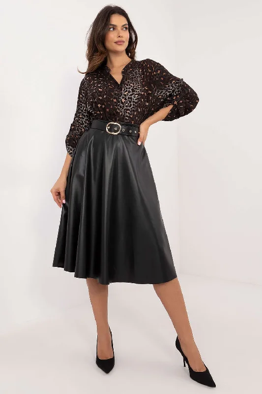 Skirt Italy Moda linen skirt natural