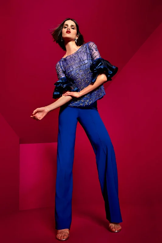 Embroidered top with slim  pants Casual Yoga Pants
