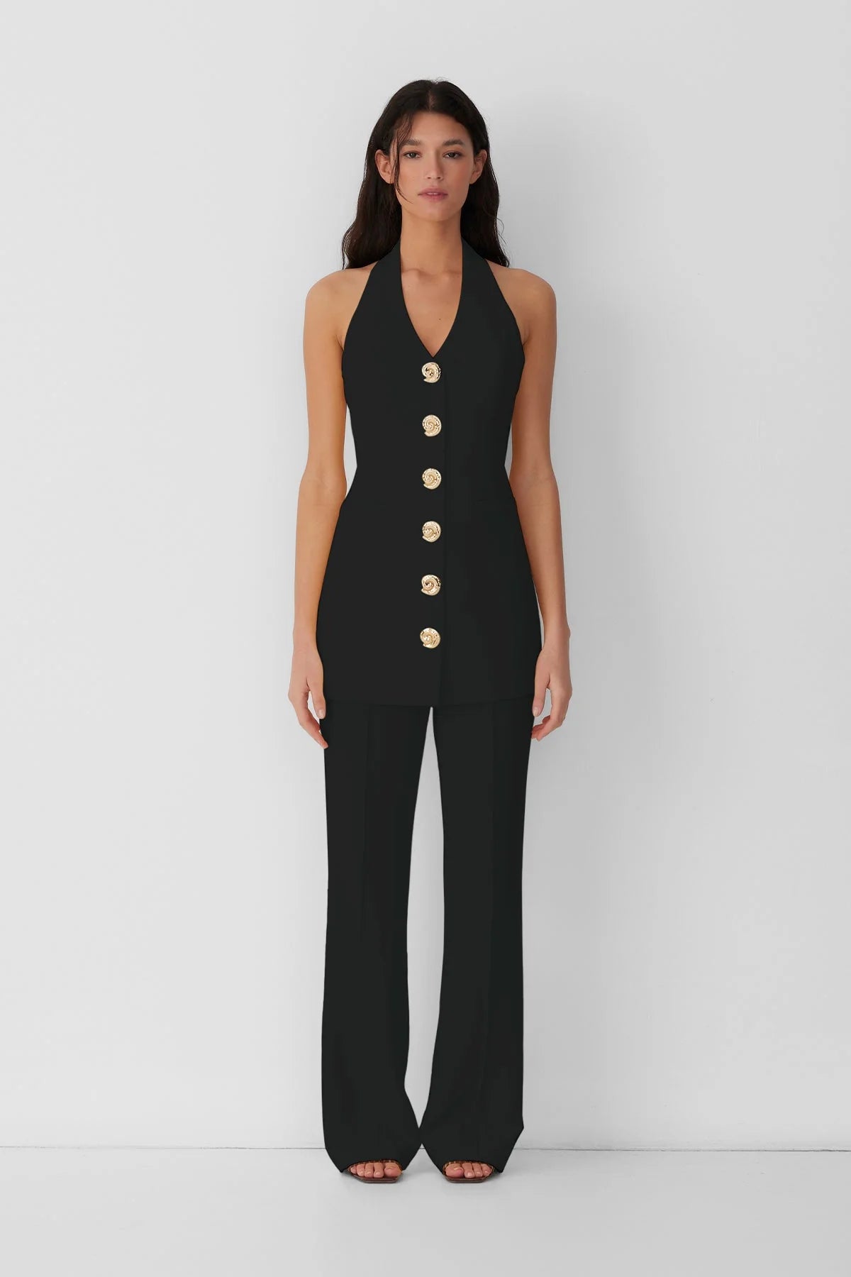 The Wolf Gang Irida Bootcut Pants - Black Elegant Palazzo Trousers