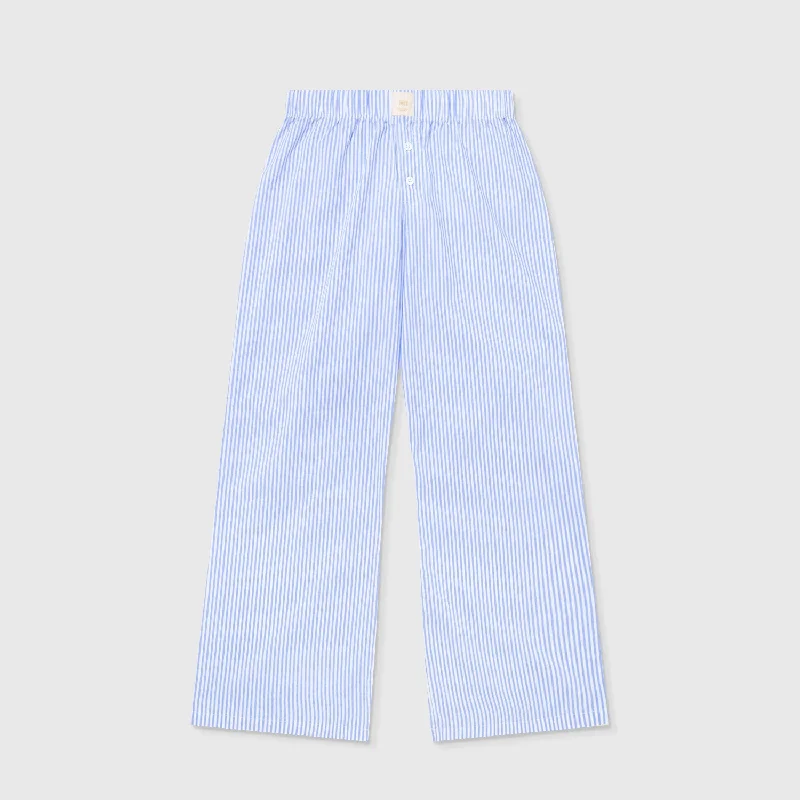 Striped Boxer Pants - Blue Soft Sweatpants Style