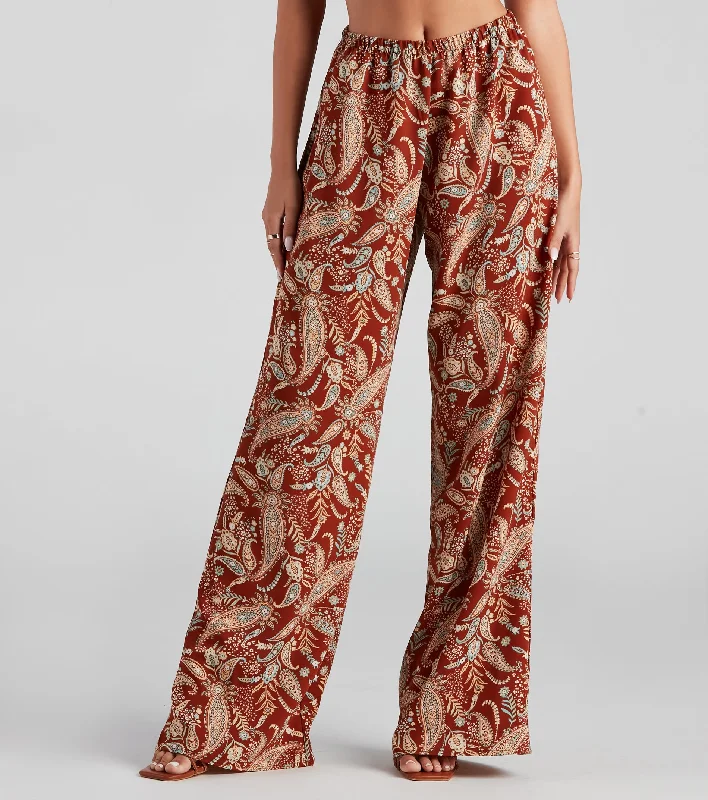 Palisades Paisley High Rise Pants Soft Wool Pants