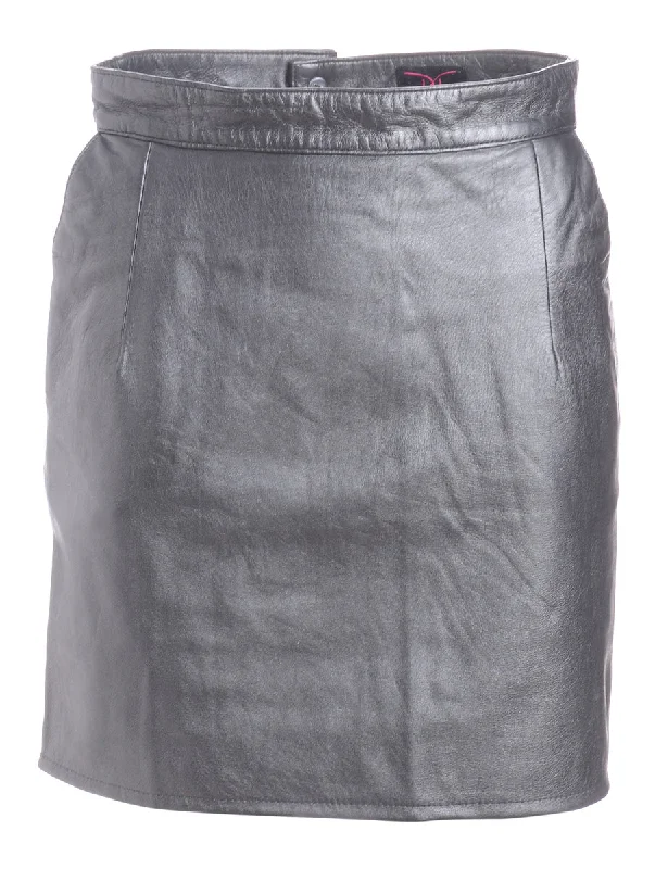 Label Roxy Mini Leather Skirt silk skirt smooth