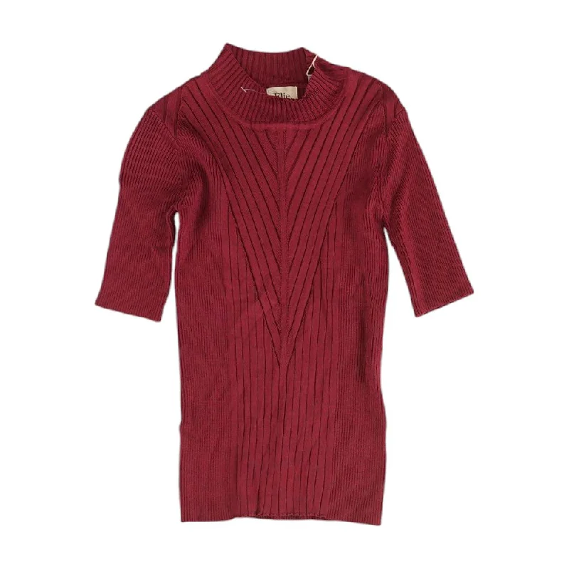 Burgundy Solid Mockneck Sweater Chenille Fabric Brocade Fabric Lace Fabric