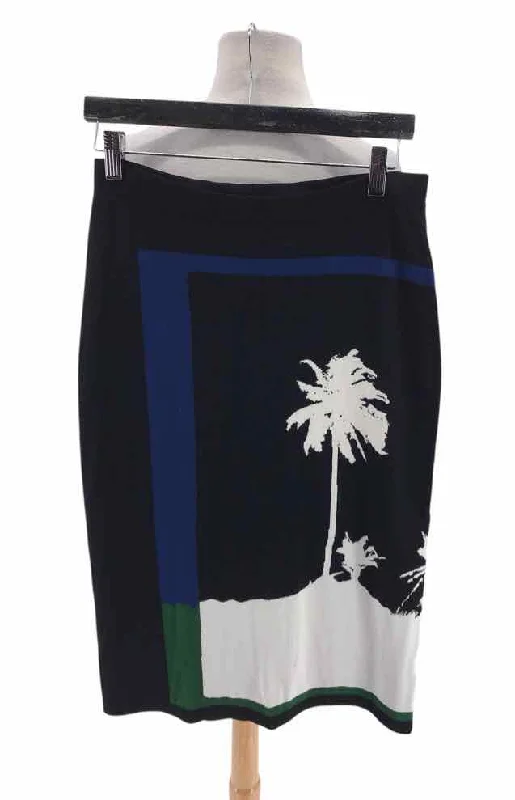 Dries Van Noten Size M Black multi Skirt linen skirt breathable