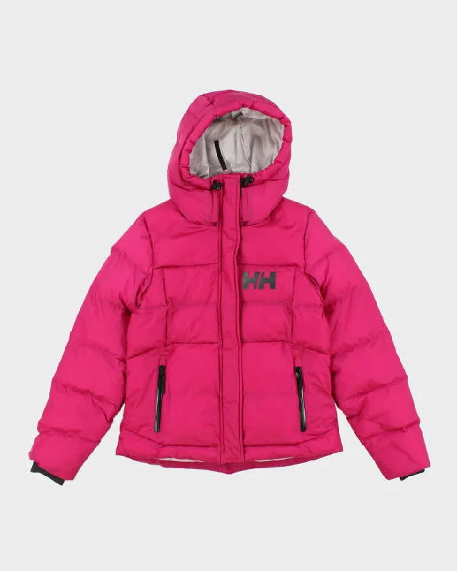 Women's Pink Helly Hansen Hooded Puffer Jacket - M Fitted Jacket Loose Jacket Oversized Jacket Women's Pink Helly Hansen Hooded Puffer Jacket - M Fitted Jacket Loose Jacket Oversized Jacket