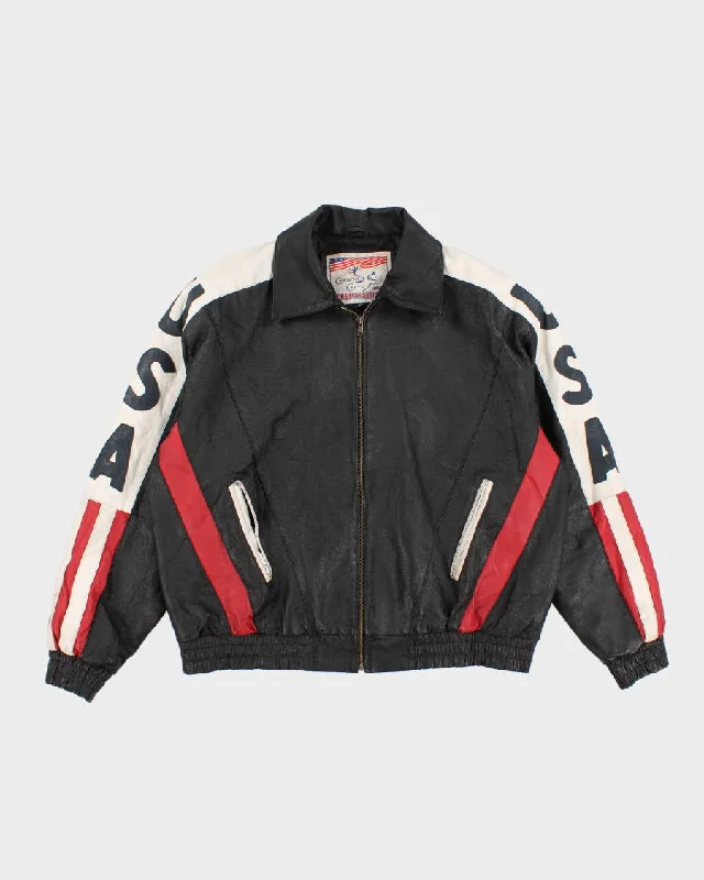 Vintage Woman's Black leather Moto Jacket With Zip Details - M Welt Pockets Slit Pockets Flap Pockets Vintage Woman's Black leather Moto Jacket With Zip Details - M Welt Pockets Slit Pockets Flap Pockets