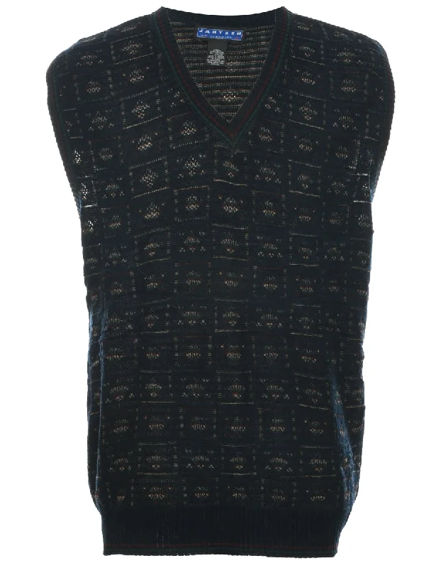 Jantzen Sweater Vest - XL Graphic Sweater Embroidered Appliqued