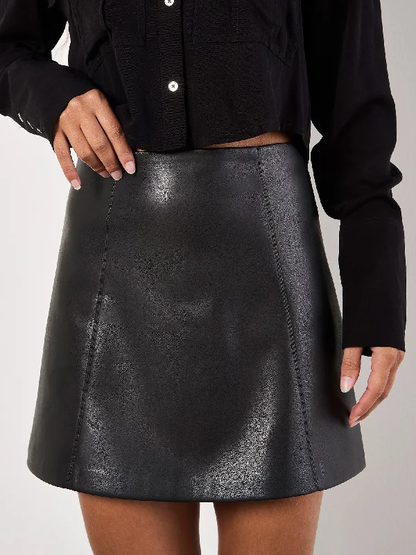 The Felicia Faux Leather Mini Skirt boho skirt vibe