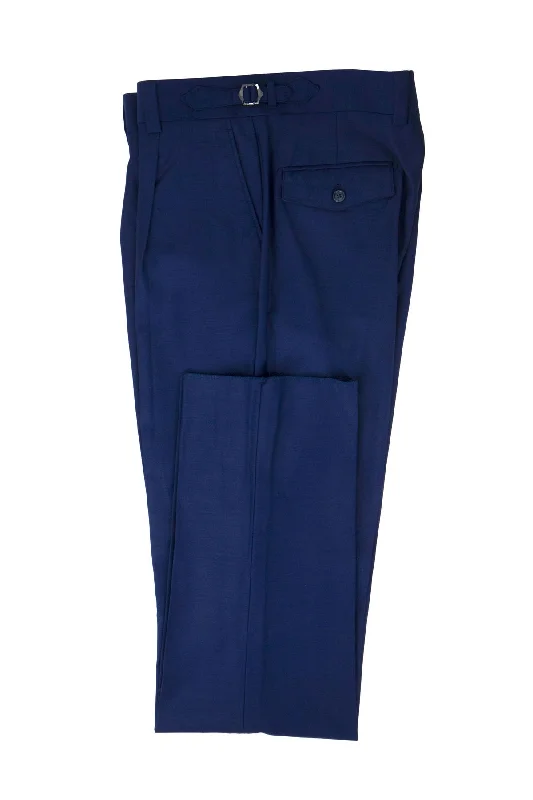 Tiglio Luxe French Blue Semi-Wide Leg Wool Marbella Dress Pants High-Waist Jeans