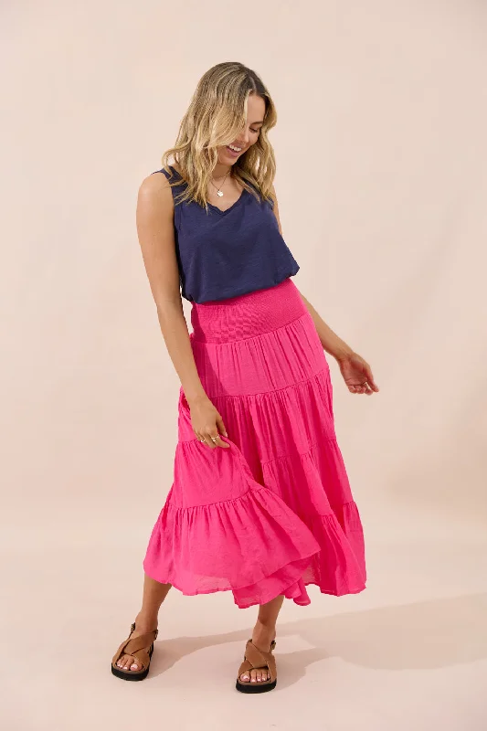 Sunday Skirt - Hot Pink silk skirt elegant