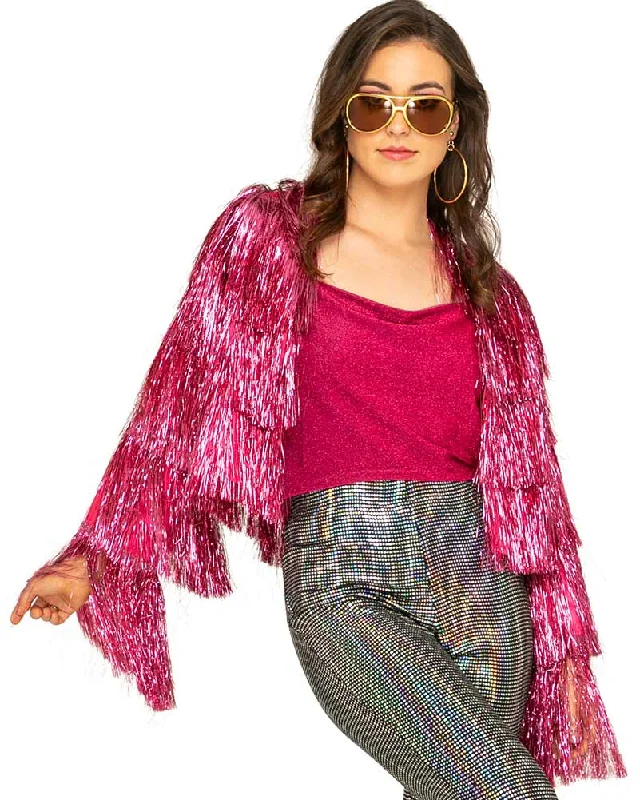 70s Funky Fringe Pink Disco Plus Size Womens Jacket Knit Jacket Woven Jacket Fleece Jacket 70s Funky Fringe Pink Disco Plus Size Womens Jacket Knit Jacket Woven Jacket Fleece Jacket