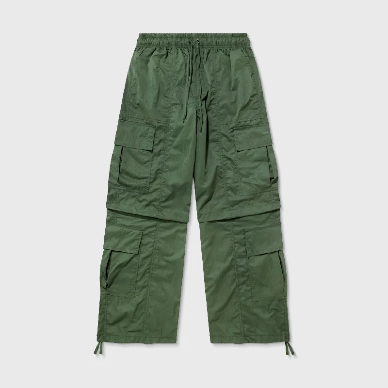 Active Baggy Cargo Pants - Military Green Classic Bootcut Trousers