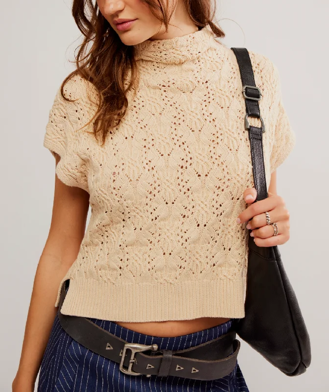 Vickie Mock Neck Sweater Striped Floral Plaid