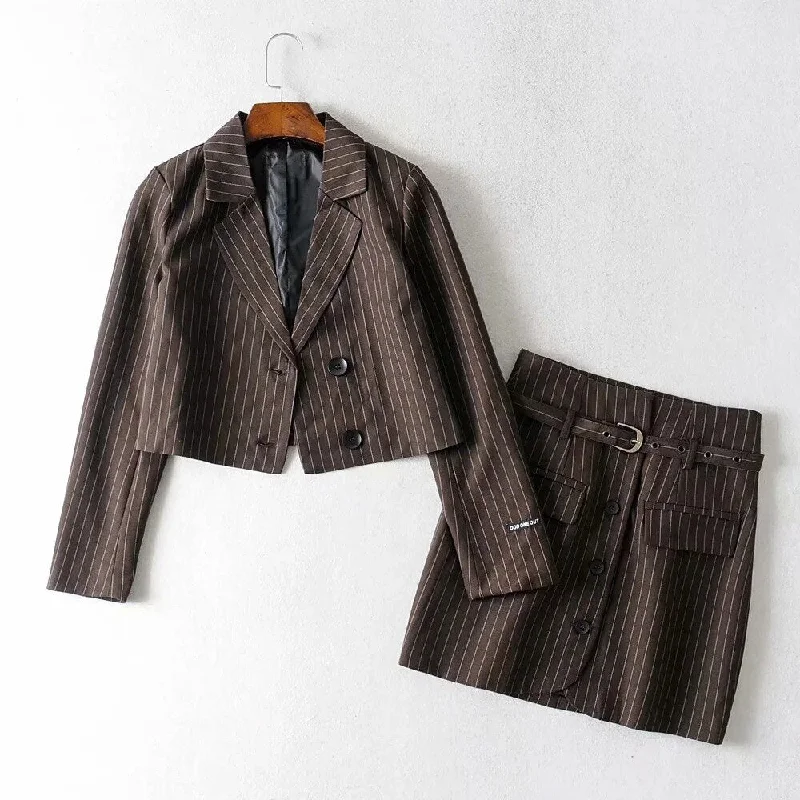 Casual Cropped Blazer Skirt Suits 2 Piece Set Women Dress Female Jacket Ladies Business Office Formal Clothing Elegant Outfit Oversized Jacket Tailored Jacket Straight Jacket Casual Cropped Blazer Skirt Suits 2 Piece Set Women Dress Female Jacket Ladies Business Office Formal Clothing Elegant Outfit Oversized Jacket Tailored Jacket Straight Jacket