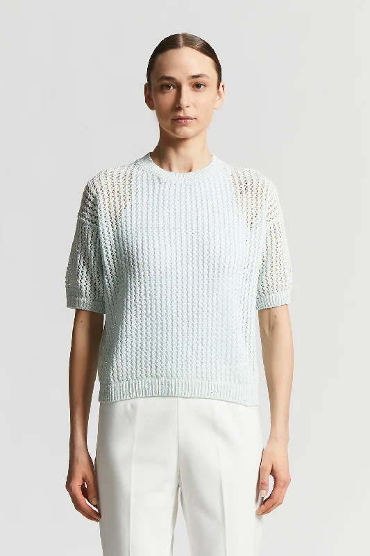 Cotton cordonnet sweater with sequins Chenille Fabric Brocade Fabric Lace Fabric