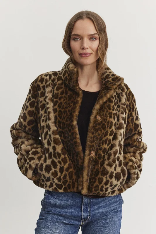 VALLI FAUX FUR JACKET Chenille Fabric Brocade Fabric Lace Fabric