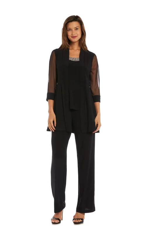 R&M Richards - Sleeveless Formal Pantsuit with Jacket 8764 Comfortable Denim Trousers