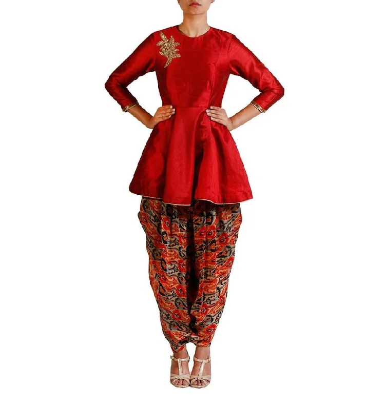 Silk Suit With Dhoti Pants Trendy Palazzo Pants