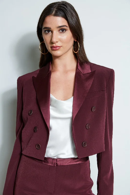 Cropped Tuxedo Jacket Belted Jacket Elasticated Jacket Padded Jacket