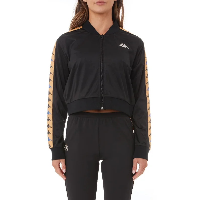 KAPPA WOMENS 222 BANDA OSBAR TRACK JACKET - BLACK Fleece Fabric Down Fabric Feather Fabric KAPPA WOMENS 222 BANDA OSBAR TRACK JACKET - BLACK Fleece Fabric Down Fabric Feather Fabric