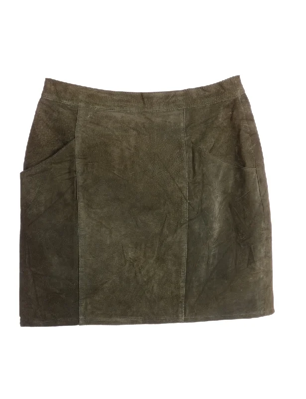 Label Robyn Suede Skirt satin skirt smooth