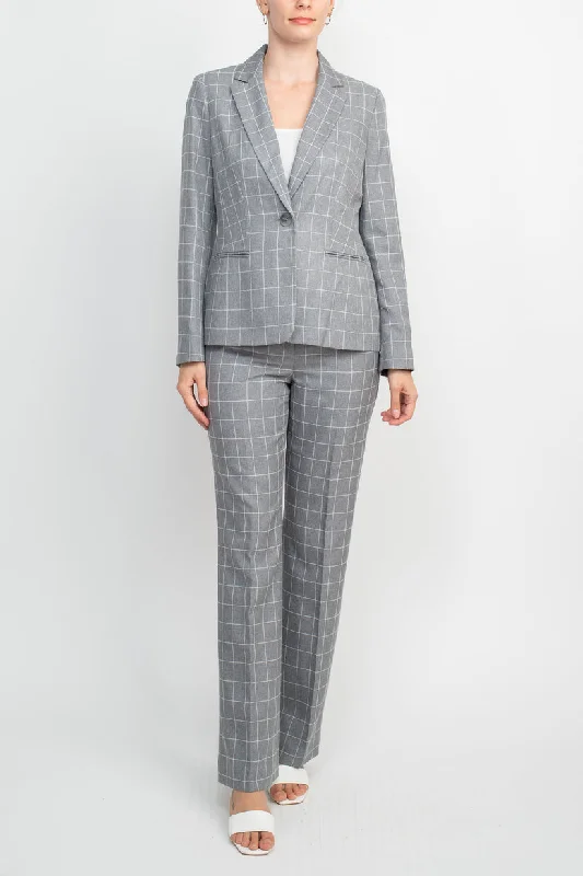 Le Suit 50040123 Long Formal Two Piece Set Jacket Pant Suit Classic Straight-Leg Pants