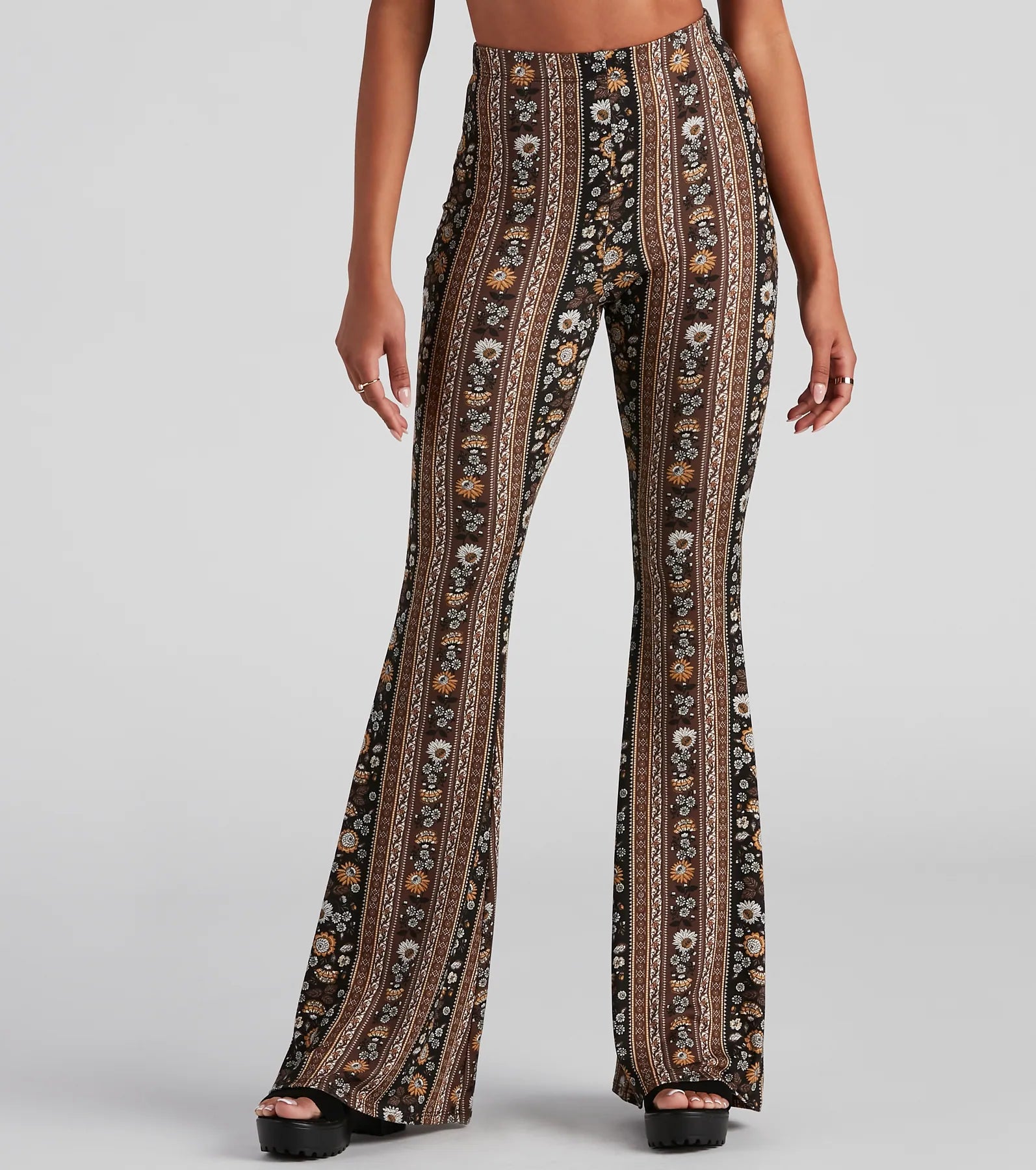 Daisy Dream Flare Pants Chic Faux Leather Pants