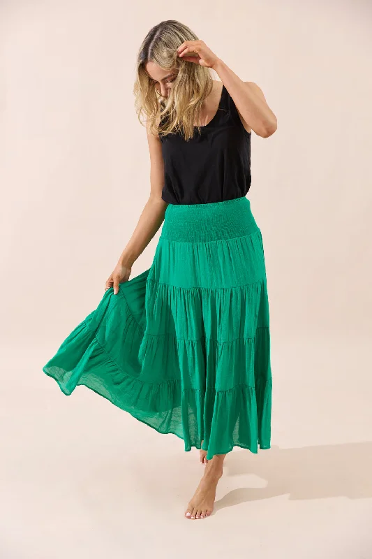 Sunday Skirt - Green cashmere skirt rich