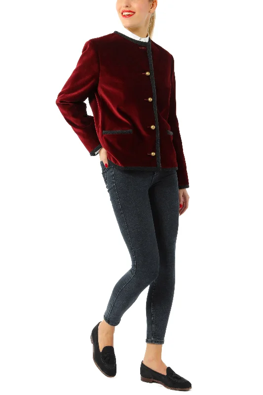 Jacket from bordeaux velvet Chenille Fabric Brocade Fabric Lace Fabric