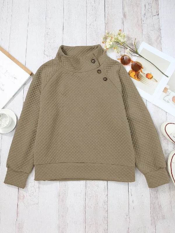 Warm Quilted Sweater Cashmere Blend Cotton Blend Poly Blend