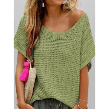 Take It In Stride Green Crochet Hollow Out Sweater Modern Contemporary Chic