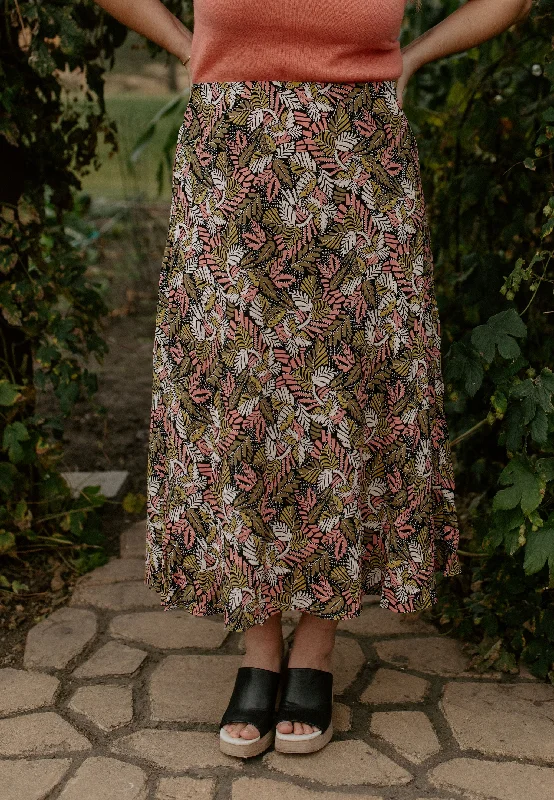The Rin Skirt by Part Two - Crabapple Leaf velvet skirt plush