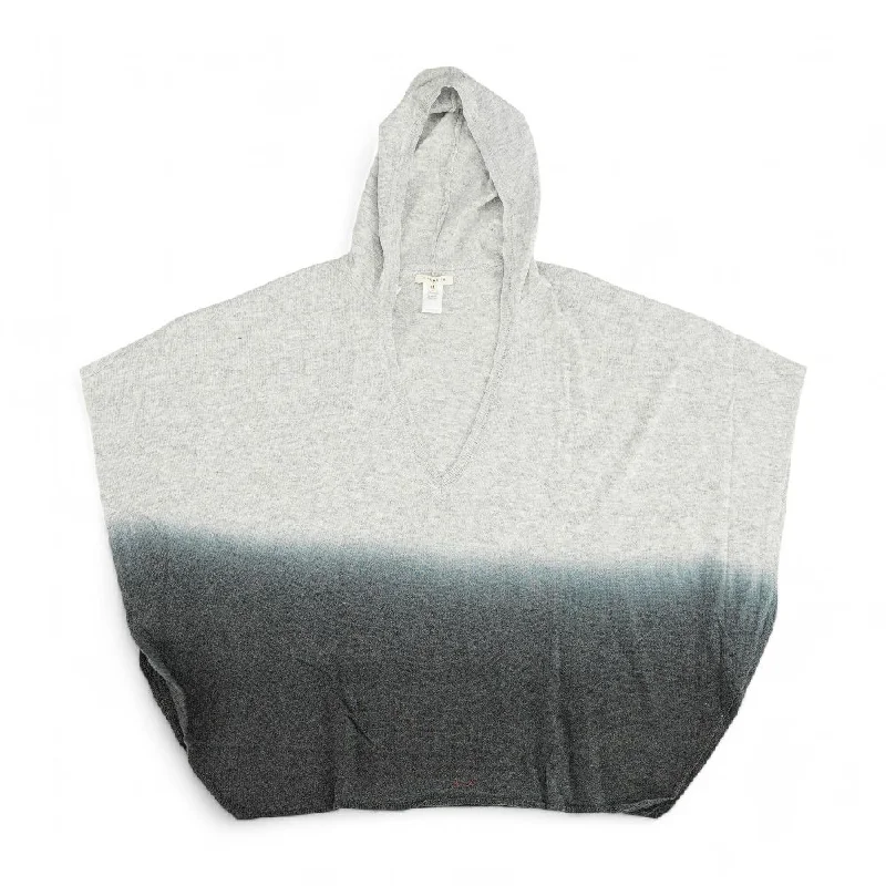 Gray Color Block V-Neck Sweater Neon Metallic Matte
