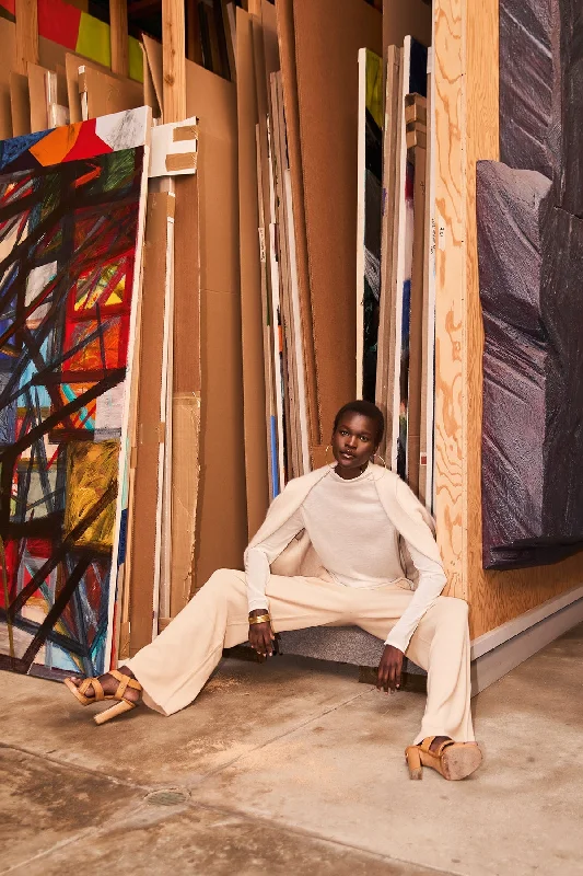+ Beryll Lena Cashmere Pants | Sand Soft Wool Pants